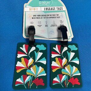 GINGKO FLOWERS SET OF 2 EASY TO SEE UNIQUE LUGGAGE / BAG TAGS TRAVEL / TRAVELING